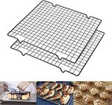 Cooling Racks, 2pcs Grill Rack for Baking Tray Oven Roasting Cooking, 28cm Cake Loaf Cooling Wire Rack Grid, Non Stick Stainless Steel Cooling Mesh (2PCS-28CM)