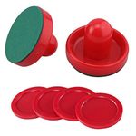 TaktZeit Replacement Air Hockey Pushers and Pucks for Air Hockey Table Multi-Size 2 Pushers and 4 Pucks Plastic Air Hockey Accessory Pack