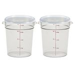 Cambro 4 QT (Quart) Round Food Storage Container with Lid (2 Pack) - (Clear) ASIN: B0CZ5GX2C7