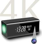 SRIKEKL Hidden Spy Camera Alarm Clock with Bluetooth Speaker,4K Video Wireless WiFi Nanny Cam, Motion Detection&Night Vision Secret Security Surveillance for Home and Office (with 64GB Card)