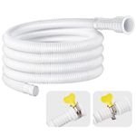 Dehumidifier Drain Hose,Portable Air Conditioner Drain Hose,Cutting Rubber Leakproof Drain Hose with Connecting Clamp,Flexible Universal Drain Hose Replacement(White,10 Feet)
