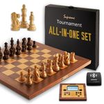 Millennium Supreme Tournament All-in-One Set wooden chessboard in tournament size (55 x 55 cm) incl. chess computer with 2 programs and ChessLink module for online chess
