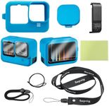 Suptig Protective Case, Silicone Case Compatible for Gopro Hero 12/ Hero 11/ Hero 10/Hero 9 Black (Blue), RSX-428