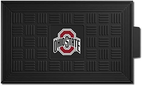 FANMATS - 11395 NCAA Ohio State University Buckeyes Vinyl Door Mat Black 19"x30"