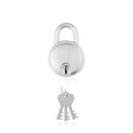 Godrej Round 7 levers (67mm) Alloy Steel Padlock 8149 Steel with 3 Keys (Silver)