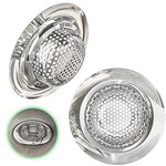 Kitchen Helpis® Stainless Steel Sink Strainer ∅2.76 in, Stainless Drain Hair Catcher, Set of 2, Bath Strainer fine mesh, Shower Drain Strainer, Drain Protector, Kitchen and Bathroom Sink Strainer