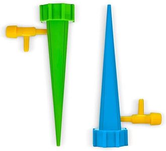 JENY Self Watering Spikes Slow Release Control Valve Automatic Irrigation Drip System Adjustable for Indoor Outdoor Vacation Plant Devices Control Valve drip Irrigation System Watering Stakes (2 Pair)