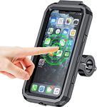 Kewig Bike Phone Mount Waterproof, Motorcycle Phone Mount with Aluminum Alloy Handlebar Mount Base & Touch-Screen, 360 Rotation Bike Phone Holder Suitable for 5.5'' - 7.0'' Cellphones