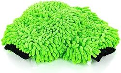 The Rag Company - Premium Chenille Microfiber Knobby Wash Mitts - Perfect for Car Washing and Detailing; Scratch-Free, Lint-Free, Double-Sided, Plush, and Absorbent; Lime Green (2-Pack)