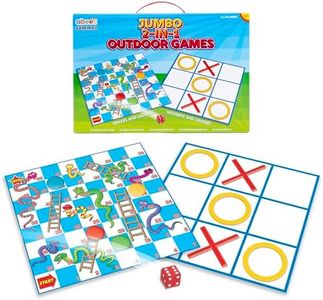 abeec Jumbo 2 in 1 Outdoor Games - Snakes and Ladders Game for Kids and Noughts and Crosses - Giant Games for Garden - Fun Garden Games for Children - Summer Giant Lawn Games