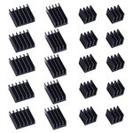 GeeekPi Heatsink for Raspberry Pi 4, Pi 4 Aluminum Heatsinks with Thermal Conductive Adhesive Tape for Raspberry Pi 4 Model B (Raspberry Pi Board is Not Included) (5 Pack Black)