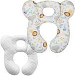 ZHOMA Baby Travel Pillow, Upgrade U-Shape Infant Pillow for Car Seat Pushchair and Stroller, Soft Comfortable Sleep Cushion for Kids Newborn and Toddler -Lion White