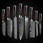 8PCS Kitchen Knife Kit Japanese Dam