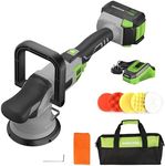 WORKPRO Cordless Buffer Polisher Kit, 20V Brushless Dual Action Car Polisher With 4.0Ah Battery, 7 Variable Speeds, D Handle for Detailing, Waxing