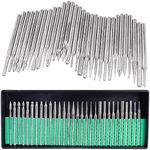 Bestgle 30 Pcs Diamond Burr Assortment Kit, 3mm Round Shank Diamond Coated Burrs Deburring Engraving Carving Drills Bits for Rotary Tool Accessories