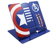 Asera Superheroes Theme Metal Adjustable Portable Reading Book Bookends Foldable Stand Holder Bookshelf Document Holder Base Stationery (Size: 22 x 20 x 15 cm) -01 Pc. (Captain America)