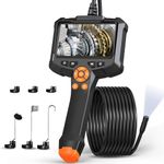 Endoscope Inspection Camera, AOPICK 4.3'' IPS Screen 1080P HD Borescope Inspection Camera with 8 LED Lights, Handheld IP67 Waterproof DrainCamera, 16.5ft Semi-Rigid Cable, Gadgets for Men