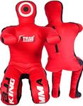 Un-Filled Wrestling Dummy Grappling Dummy Jiu Jitsu Dummy for BJJ Judo Karate Training Adult and Youth Practice Dummies (Red Sit, 6ft / 72 inches)