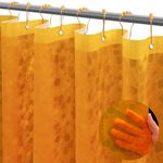 Ga-Geetopia Newest 3D Honeycomb Design - EVA Pumpkin Orange Plastic Shower Curtain Liner, Light Weight 72" x 72" Bathroom Shower Showroom Curtain with Rustproof Metal Gromments and Weighted Magnet