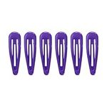 HD Novelty Hair Accessories Snap Hair Clips Bendies Sleepies 6Pcs 5CM Snap Hair Clips School Colours Hairclips Hair Accessories for Girls & Women (Purple)