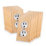 10 Pieces Wood Double hole Outlet Light Switch Plate 4.5" X 2.76" Raw Wood Wallplate Bamboo Light Switch Cover Quality Wallplate Wooden Electrical Decor (Double hole Outlet)