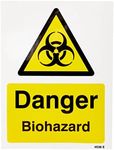 Caledonia Signs 24536E Danger Biohazard Sign, Self Adhesive Vinyl, 200 mm x 150 mm