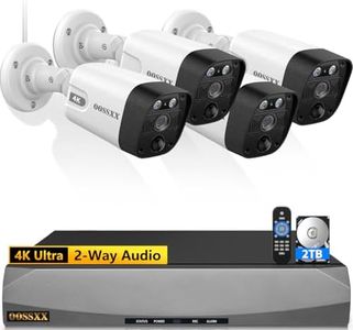 4K/8.0 Megapixel & 130° Ultra Wide-Angle 2-Way Audio PoE Outdoor Home Security Camera System Wired Outdoor Video Surveillance IP Cameras System