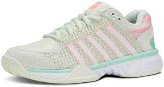 K-Swiss Women’s Express Light Pickleball Shoes – Lightweight Breathable Court Shoe, Stable Support, Durable Toe Protection, Ice/Honeydew/Neon Pastel Pink, 9 W