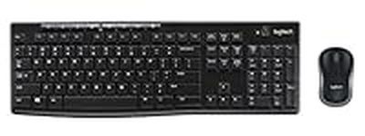 Logitech MK270 Wireless Keyboard and Mouse Combo for Windows, 2.4 GHz Wireless, Compact Mouse, 8 Multimedia and Shortcut Keys, 2-Year Battery Life, for PC, Laptop, QWERTY UK English Layout - Black