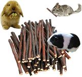 Petawi 120PCS Organic Apple Wood Chew Sticks Toy for Rabbit Chinchilla Bunny Guinea Pig Chew Toys and Accessories Ideal Pet Supplies for Rodents Teeth Cleaning