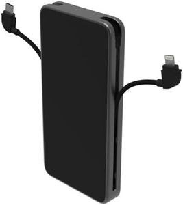 ZAGG mophie Powerstation Plus Power Bank, 10,000mAh Portable Battery with USB-C & Lightning-Cables, Triple Device Fast Charging, for Smart Phones, Tablets & other USB-C and Lightning devices (Black)
