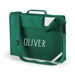 Nametape Express Premium Bookbag Printed with Name | Shoulder Strap | Music, Book Bag Perfect for school (Bottle Green)