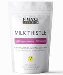 Milk Thistle (80% Silymarin) Tablets - High Strength 4000mg Supplement, 120 Tablets (2 per Serving) - Not Capsules or Tincture - Vegan, GMO-Free, Gluten-Free, UK Made