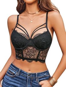Avidlove Top da donna canottiera bustier soppressa canotta push-up in pizzo bralette a due strati di supporto