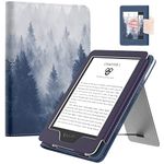 MoKo Case Fits all-new 6" Kindle (11th Generation, 2024/2022 Release)/ Kindle (10th Gen,2019)/Kindle (8th Gen, 2016), Ultra Lightweight PU Shell Cover with Auto Wake/Sleep for Kindle 2024, Gray Forest