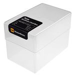 WestonBoxes Plastic Business Card Boxes - Holds 250 Business Cards - 70mm Deep (Clear, Pack of 8)