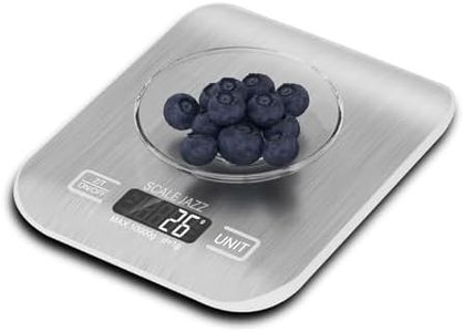 Small Digital Scale 10kg/1g, Kitchen Scale, Food Scale, Coffee Scale, 6Units, Auto Off, Tare, Stainless Steel, complimentary Battery, Easy to Store