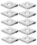 CUROVIT Brass Chrome Plated Set of 10pc Square Wall Flange/Free Cap for Taps/Kitchen Mixture/Bathroom Mixture in Kitchen & Bathroom Fittings (Set of 10 pc)