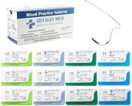 12 Pack of Threads with Needles for Suturing Practice – Ideal for Practicing Doctors, Students, Veterinarians, Dental and Nursing Professionals | for Educational Use Only