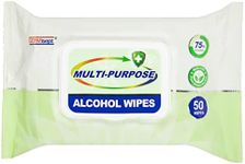 GERMISEPT | Multi purpose | Alcohol wipes | Plant based alcohol | 75% alcohol | General cleansing | Cleans surfaces | Preservative Free | With Aloe Vera | Travel size | 50pk