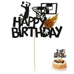 Basketball Cake Topper - Glitter NBA Fan Basketball Sports Cake Pick