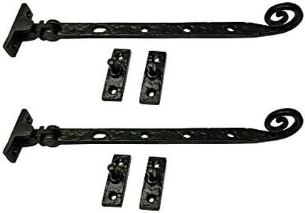 Akatva Premium Iron Casement Stay Pack of 2 Pieces - Black Powder Coated Casement Stay Window Hardware – Window Stay for Casement Windows - Black Antique Window Stay - Cast Iron Black Window Stay