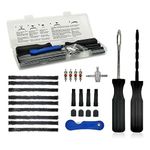 ZERINT TT-M26 Tubeless Tyre Repair Kits, 26pcs Compact Tyre Puncture Repair Kit, Tyre Repair Tools and Tyre Strings for Cars Motorbikes