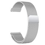 ACM Watch Strap Magnetic Loop Compatible with Fasttrack Reflex Play Plus Smartwatch Luxury Metal Chain Band Silver