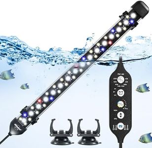 driamor Submersible Aquarium Light, 28 CM Fish Tank Light with 48pcs LED Beads IP68 Waterproof Brightness Adjustable RGB LED Lamp with Timer Mode, 24/7 Auto Cycle Mode, 4 Scenes Mode and 7 Colors Mode