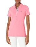 Tommy Hilfiger Women's Tommy Hilfiger Women's 5 Button Polo Tee T Shirt, Light Bubblegum, XXL UK