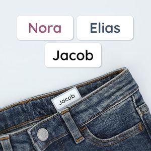 TeddyLabels - Clothing Labels for Nursing Home (120) – Self-Adhesive Name Tags for Clothes and Personal Items. Personalized Labels for Daycare, Nursing Homes, and Laundry Use - White
