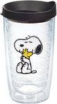 Tervis Peanuts - Felt Tumbler with Emblem and Black Lid 16oz, Clear