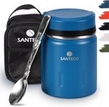 Santeco Thermal Food Jar 500 ml/17oz Vacuum Stainless Steel Insulated Hot Food Jars with Spoon Portable Insulated Bag Container Warm Container Thermal Lunch Box