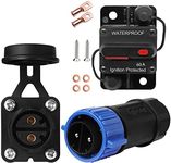 GaiRen Trolling Motor Plug and Circuit Breaker 60Amp Kit, Trolling Motor Connector with Receptacle 12/24/36/48 Volt Marine Boat Power Waterproof IP67 Compatible with 6/8 AWG wire